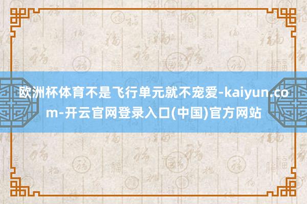 欧洲杯体育不是飞行单元就不宠爱-kaiyun.com-开云官网登录入口(中国)官方网站