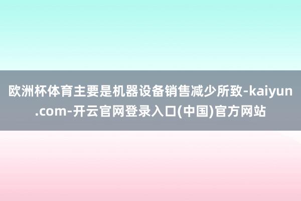 欧洲杯体育主要是机器设备销售减少所致-kaiyun.com-开云官网登录入口(中国)官方网站