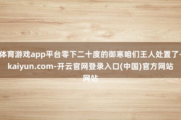 体育游戏app平台零下二十度的御寒咱们王人处置了-kaiyun.com-开云官网登录入口(中国)官方网站