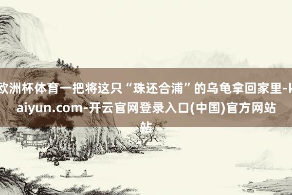 欧洲杯体育一把将这只“珠还合浦”的乌龟拿回家里-kaiyun.com-开云官网登录入口(中国)官方网站