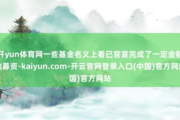 开yun体育网一些基金名义上看已官宣完成了一定金额的募资-kaiyun.com-开云官网登录入口(中国)官方网站