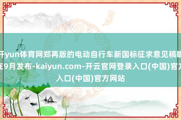 开yun体育网郑再版的电动自行车新国标征求意见稿瞻望会在9月发布-kaiyun.com-开云官网登录入口(中国)官方网站